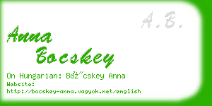 anna bocskey business card